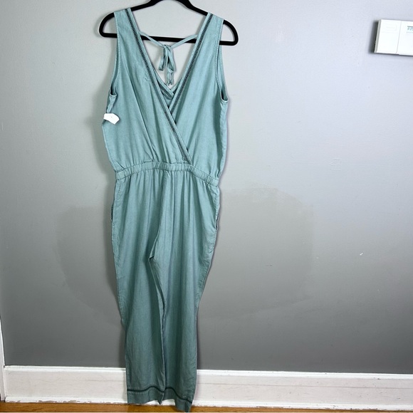 Anthropologie Cloth & Stone jumpsuit small NWT Deep Back tencel comfy - Picture 2 of 11